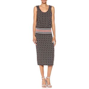 Max Studio Printed Matte Jersey Ruched Dress