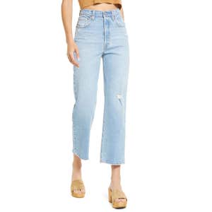 Levi's Ribcage Ripped High Waist Ankle Straight Leg Jeans