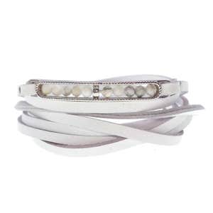 Victoria Emerson Howlite And Silver Multi Wrap On White