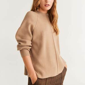 Mango Ribbed Knit Sweater