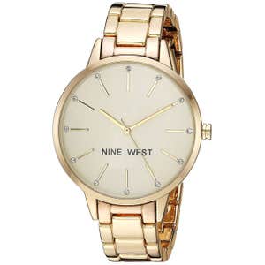 Nine West Crystal Accented Gold-Tone Watch