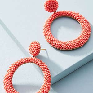 Deepa Anya Beaded Hoop Drop Earrings