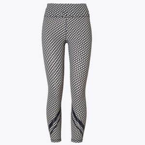 Tory Burch High-Rise Printed Weightless Chevron 7/8 Leggings