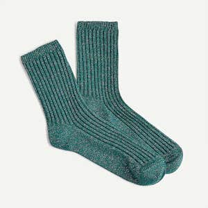 J.Crew Ribbed Sparkle Trouser Socks