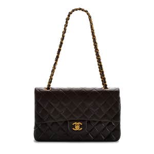 Chanel Vintage Black Quilted Lambskin Large Classic 2.55 Double Flap Bag
