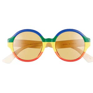 Gucci Stripe Round Sunglasses