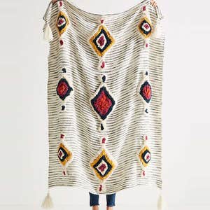 Anthropologie Tufted Ayla Throw Blanket