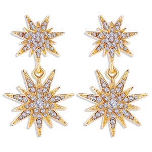 FAXHION Starburst Drop Earrings