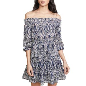 Cupcakes and Cashmere Elroy Paisley Printed Off The Shoulder Dress