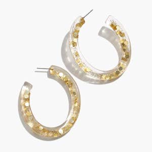 Madewell Paillette Resin Oval Hoop Earrings