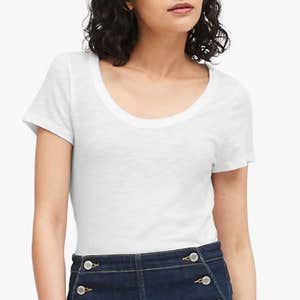 Banana Republic Slim Slub Cotton-Modal Scoop-Neck T-Shirt