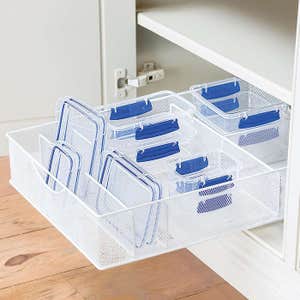 White Mesh Food Storage & Lid Organizers