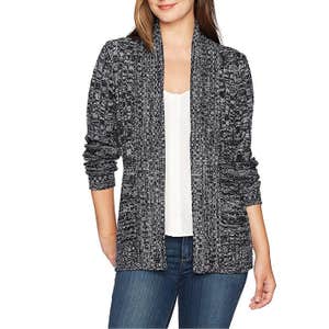 Jason Maxwell Marled Roll Back Collar Cardigan