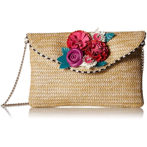 Betsey Johnson Gypsy Rose Straw Flower Crossbody