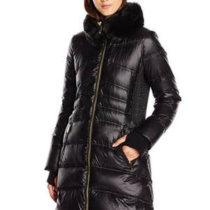 Via Spiga Long Soft Down with Removable Faux Fur Trim