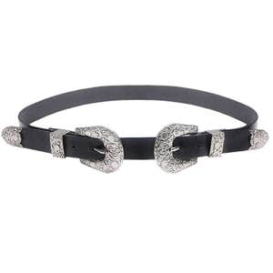 Wink Gal Metal Western Double Buckle Belt