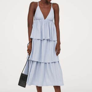 H&M Tiered V-Neck Dress