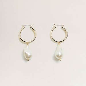 Mango Pearl Hoops Earrings