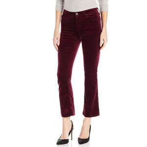 AG Adriano Goldschmied Jodi Crop Flare Opulent Stretch Velveteen