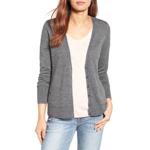 Halogen V-Neck Merino Wool Cardigan: Sale 49.90, After Sale $79