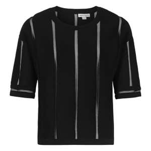 1971 Flora Cropped Sheer-Stripe Top