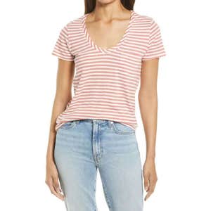 Caslon Rounded V-Neck T-Shirt