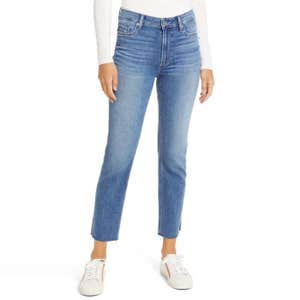 Paige Cindy Split Hem Straight Leg Jeans