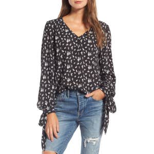 Hinge Tie Sleeve Top: Sale $49.90, After Sale $79