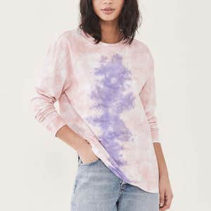 One Teaspoon Lilac Smoke Tie Dye Long Sleeve Tee