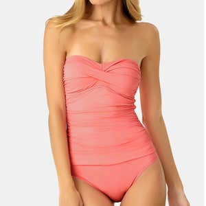 Anne Cole Live In Color Twist Strapless One-Piece Swimsuit
