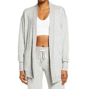Zella Peaceful Fleece Open Front Cardigan
