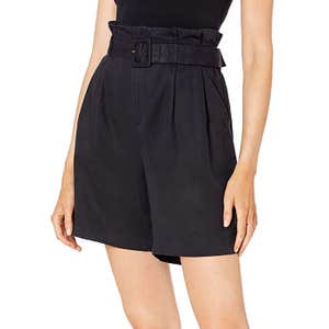 The Drop Rosie High-Waist Paperbag Pleated Belted Long Short