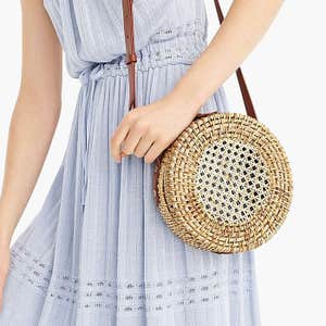 J.Crew Straw Circle Crossbody Bag