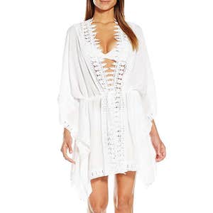 La Blanca Lace Trim Kimono Cover Up