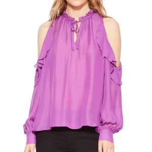 Parker Marjorie Silk Blend Cold Shoulder Blouse