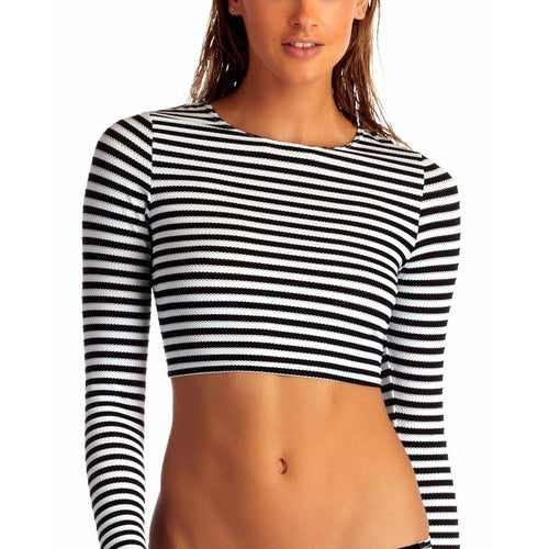 Vitamin A Riviera Striped Cannes Cropped Rashguard