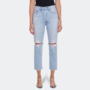 AGOLDE Riley High Rise Cropped Straight Fit Jeans
